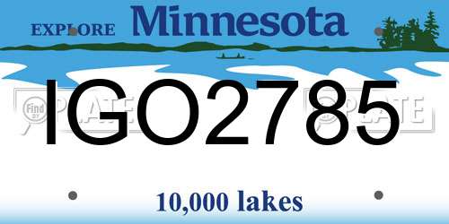 IGO2785 Minnesota License Plate