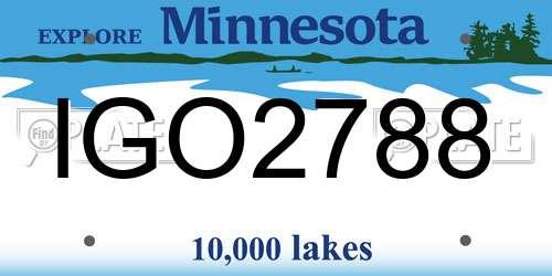 IGO2788 Minnesota License Plate