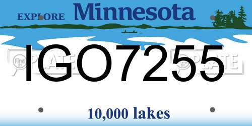 IGO7255 Minnesota License Plate