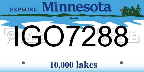 IGO7288 Minnesota License Plate