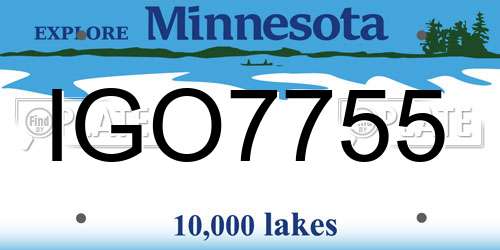 IGO7755 Minnesota License Plate