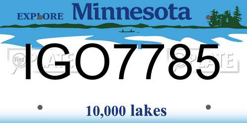 IGO7785 Minnesota License Plate