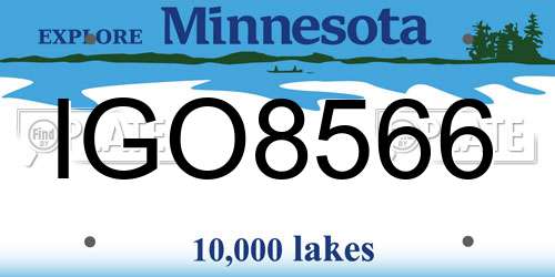 IGO8566 Minnesota License Plate