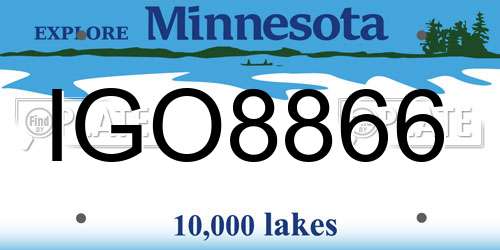 IGO8866 Minnesota License Plate