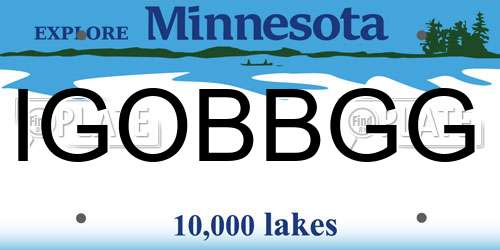 IGOBBGG Minnesota License Plate