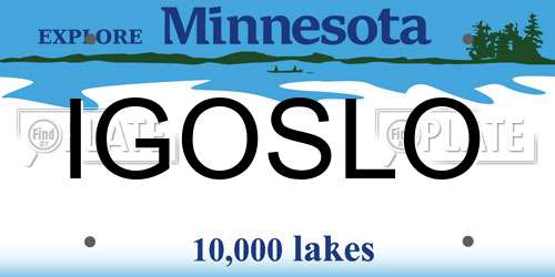 IGOSLO Minnesota License Plate