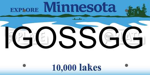 IGOSSGG Minnesota License Plate