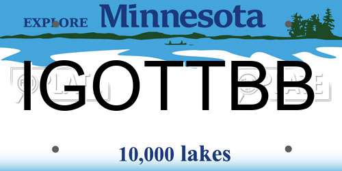 IGOTTBB Minnesota License Plate