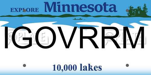 IGOVRRM Minnesota License Plate