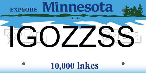 IGOZZSS Minnesota License Plate