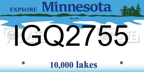 IGQ2755 Minnesota License Plate