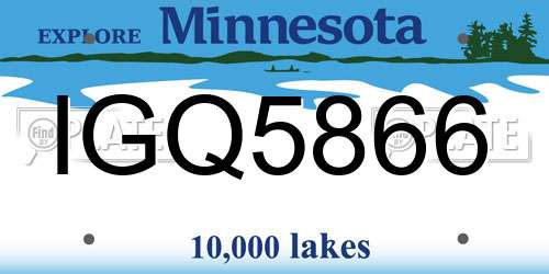 IGQ5866 Minnesota License Plate