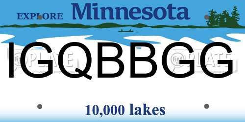 IGQBBGG Minnesota License Plate
