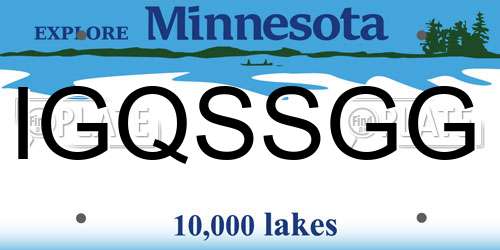 IGQSSGG Minnesota License Plate