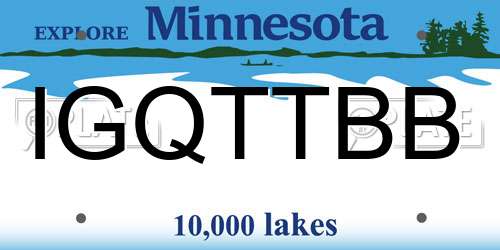 IGQTTBB Minnesota License Plate