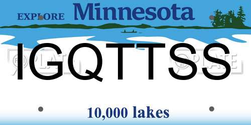 IGQTTSS Minnesota License Plate