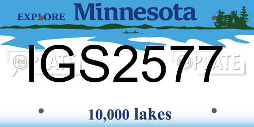 IGS2577 Minnesota License Plate