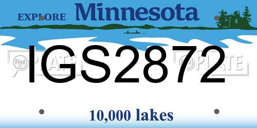 IGS2872 Minnesota License Plate