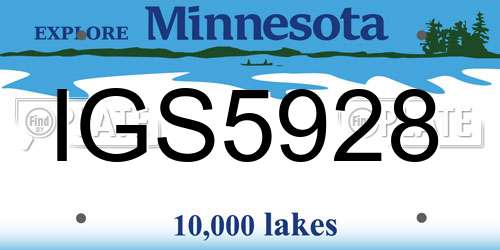 IGS5928 Minnesota License Plate