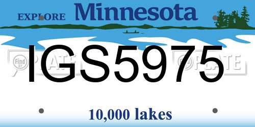 IGS5975 Minnesota License Plate