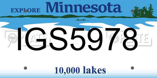 IGS5978 Minnesota License Plate