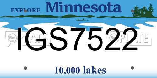 IGS7522 Minnesota License Plate