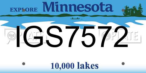 IGS7572 Minnesota License Plate