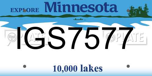IGS7577 Minnesota License Plate