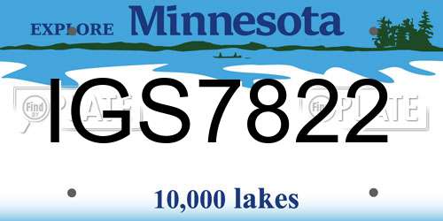 IGS7822 Minnesota License Plate