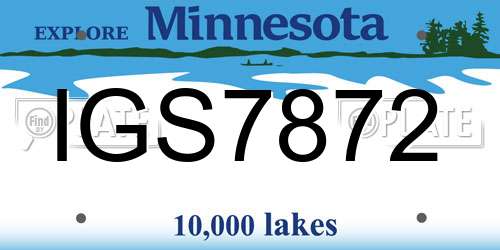 IGS7872 Minnesota License Plate