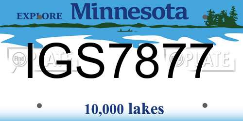 IGS7877 Minnesota License Plate