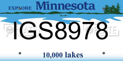 IGS8978 Minnesota License Plate