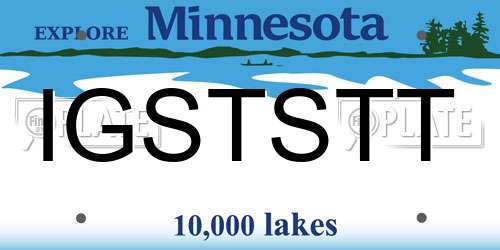 IGSTSTT Minnesota License Plate