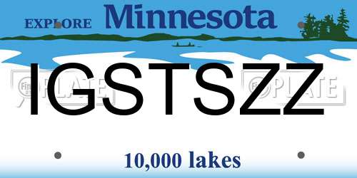 IGSTSZZ Minnesota License Plate