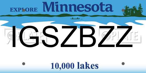 IGSZBZZ Minnesota License Plate