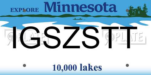 IGSZSTT Minnesota License Plate