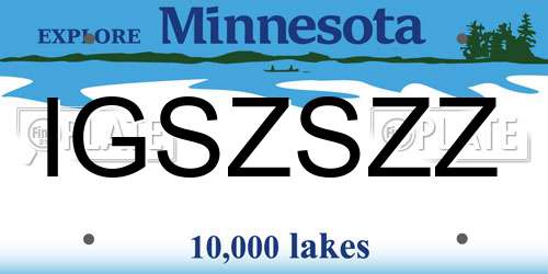 IGSZSZZ Minnesota License Plate