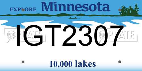 IGT2307 Minnesota License Plate