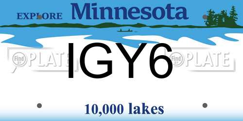 IGY6 Minnesota License Plate