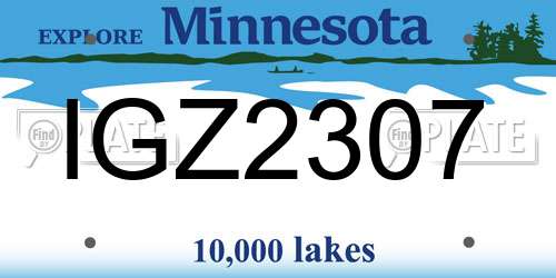 IGZ2307 Minnesota License Plate