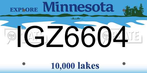 IGZ6604 Minnesota License Plate