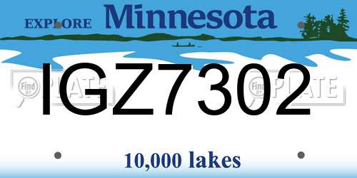 IGZ7302 Minnesota License Plate