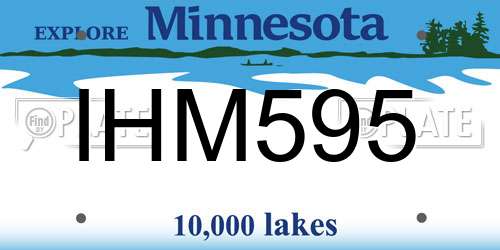 IHM595 Minnesota License Plate