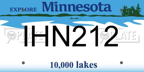 IHN212 Minnesota License Plate