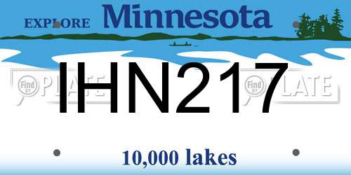 IHN217 Minnesota License Plate