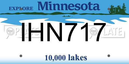 IHN717 Minnesota License Plate