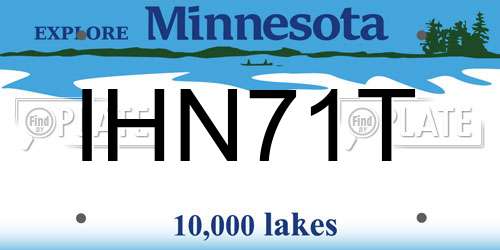 IHN71T Minnesota License Plate