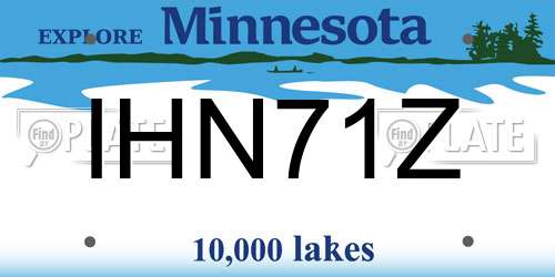 IHN71Z Minnesota License Plate