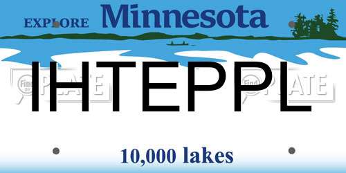 IHTEPPL Minnesota License Plate