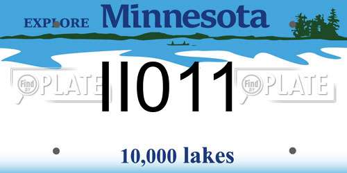 II011 Minnesota License Plate